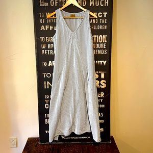 Tulip blue and white striped sleeveless midi boho dress size extra small